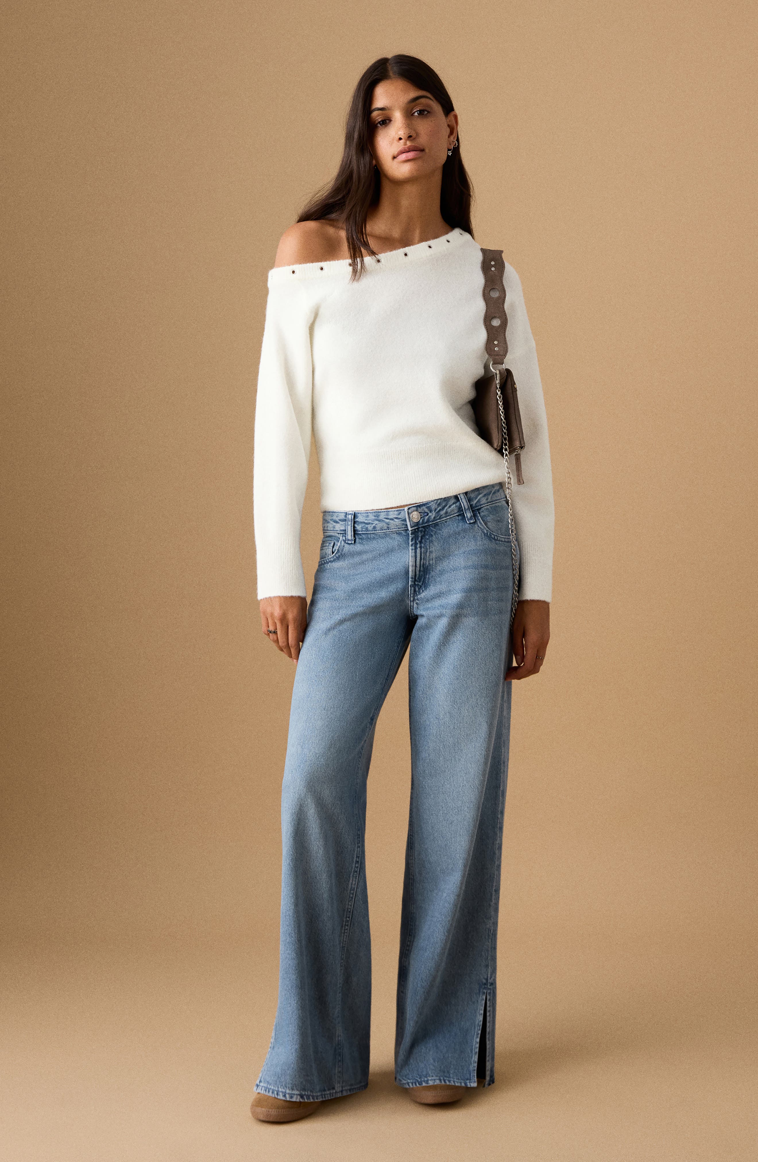 Grommet One-Shoulder Sweater - image 4