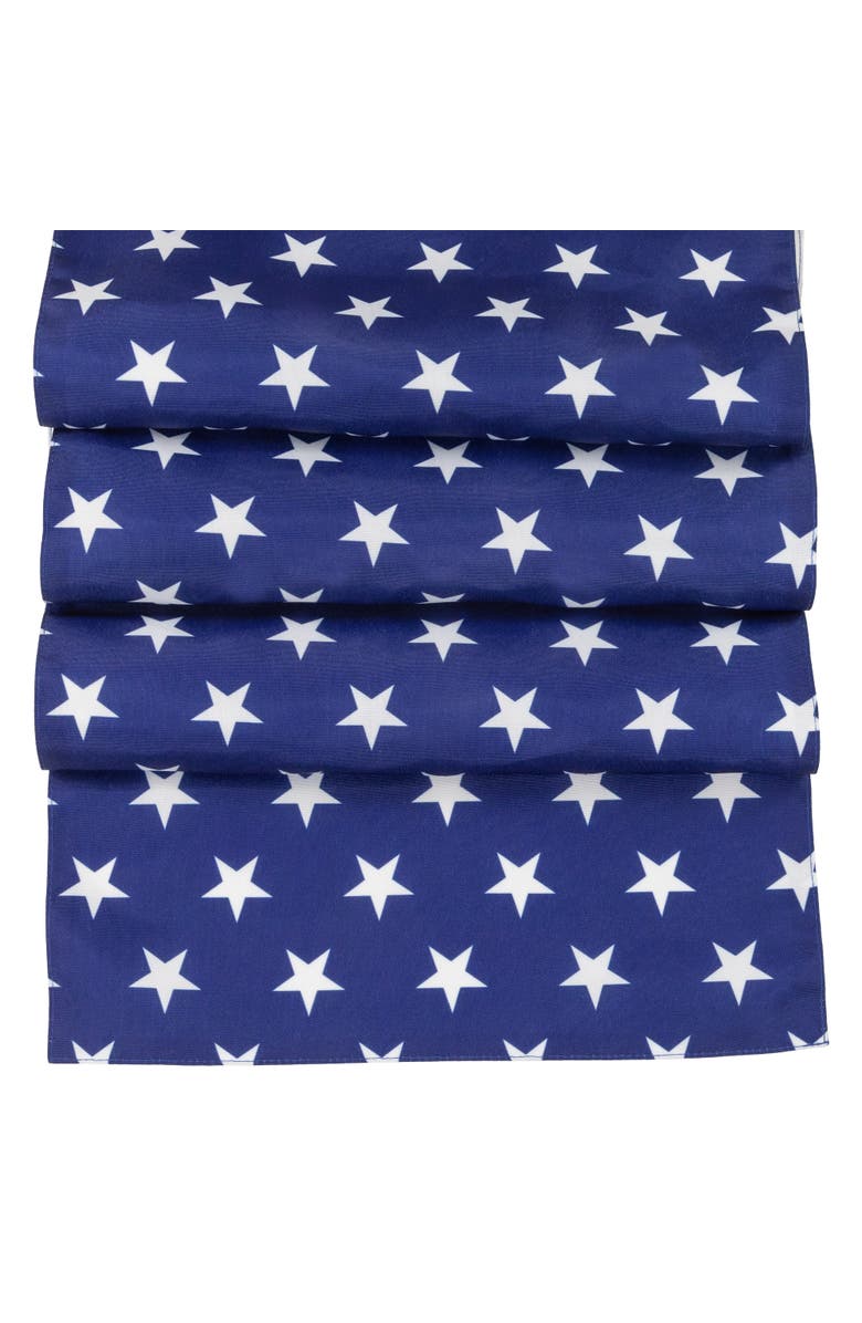 Northlight Patriotic Stars Table Runner - 72" - Blue and White, Alternate, color, 