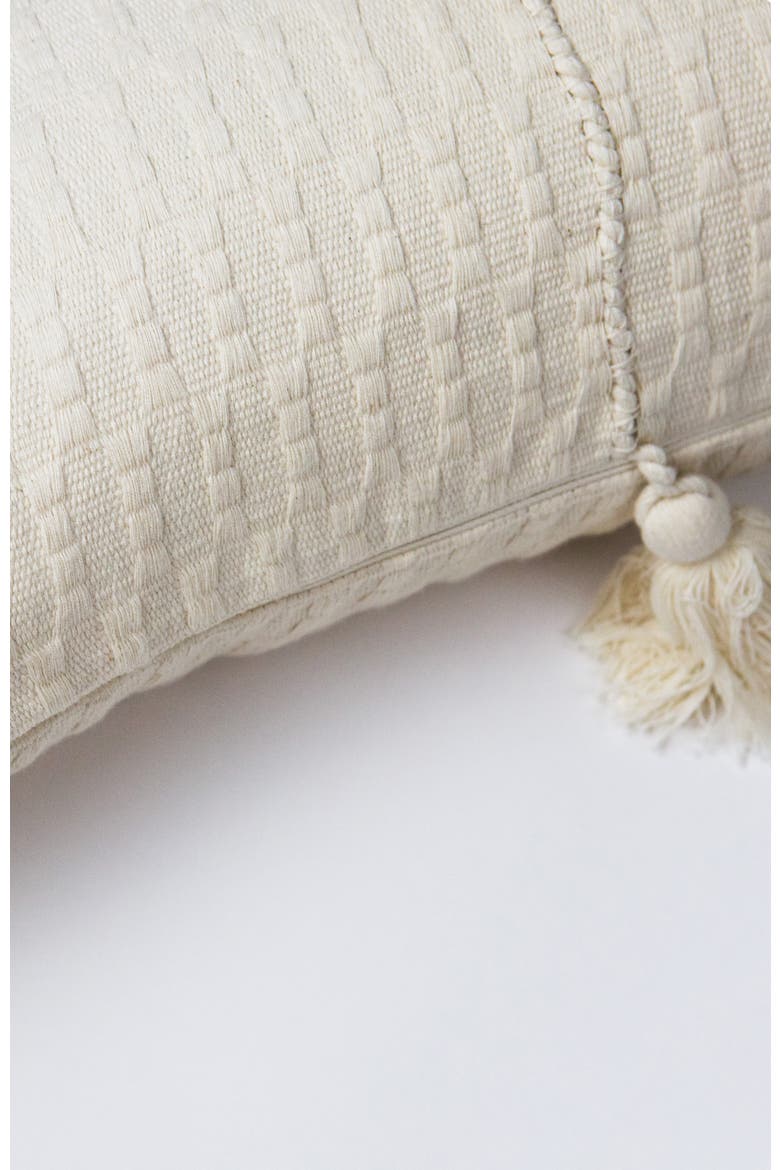 Antigua Classic Solid Handwoven Cotton Throw Pillow, Alternate, color, White