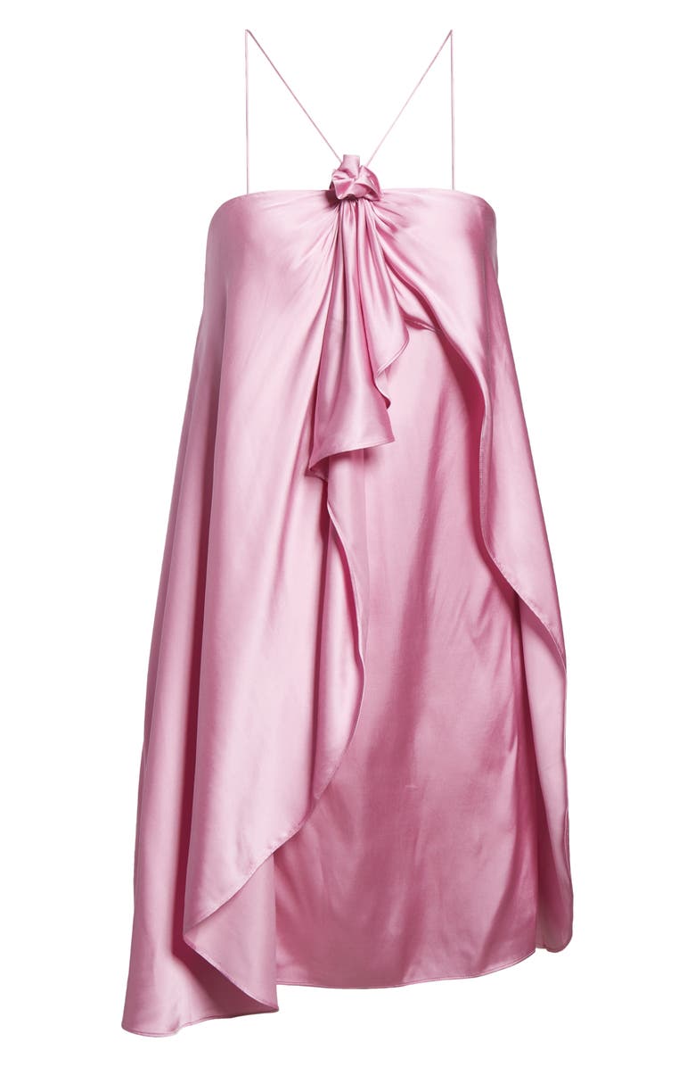 Acne Studios Dumika Draped Satin Halter Minidress, Alternate, color, Blush Pink
