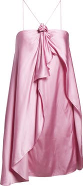 Acne Studios Dumika Draped Satin Halter Minidress