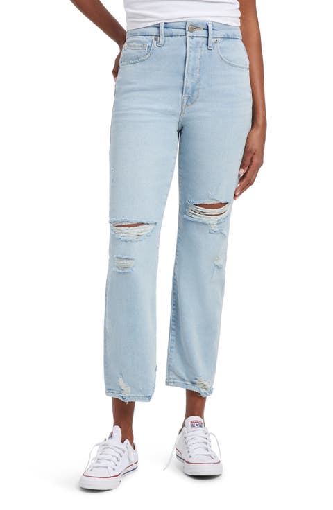 Good Boy Ripped High Waist Boyfriend Jeans (Indigo 474) (Regular & Plus)