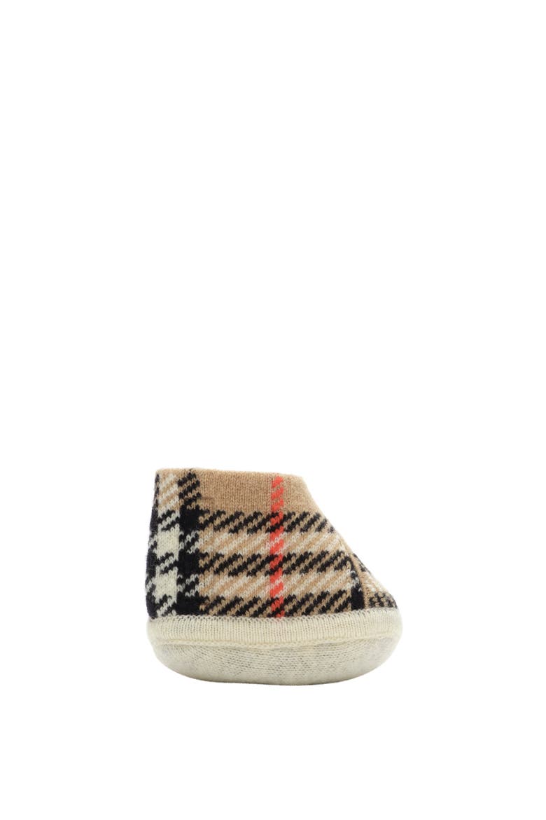 Check Wool Cashmere Blend Booties, Main, color, Sand beige
