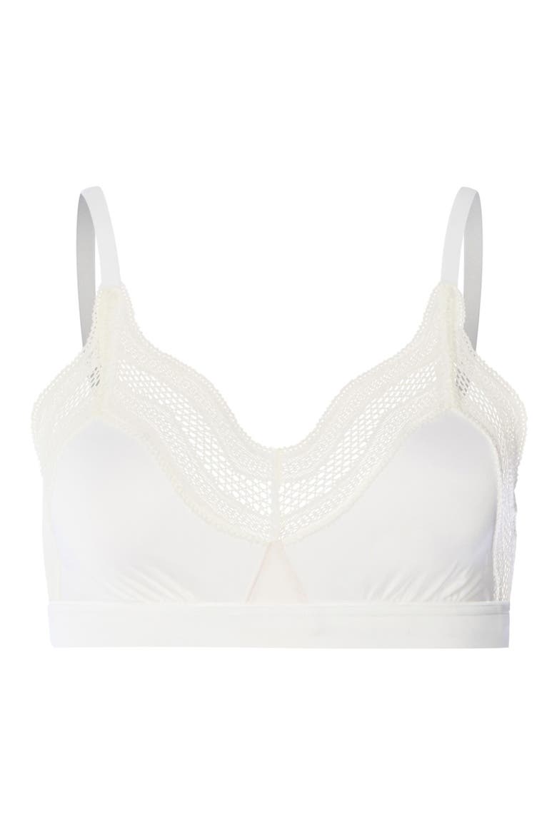 Cira Tulle Lace Trim Soft Cup Bra, Alternate, color, OFF WHITE