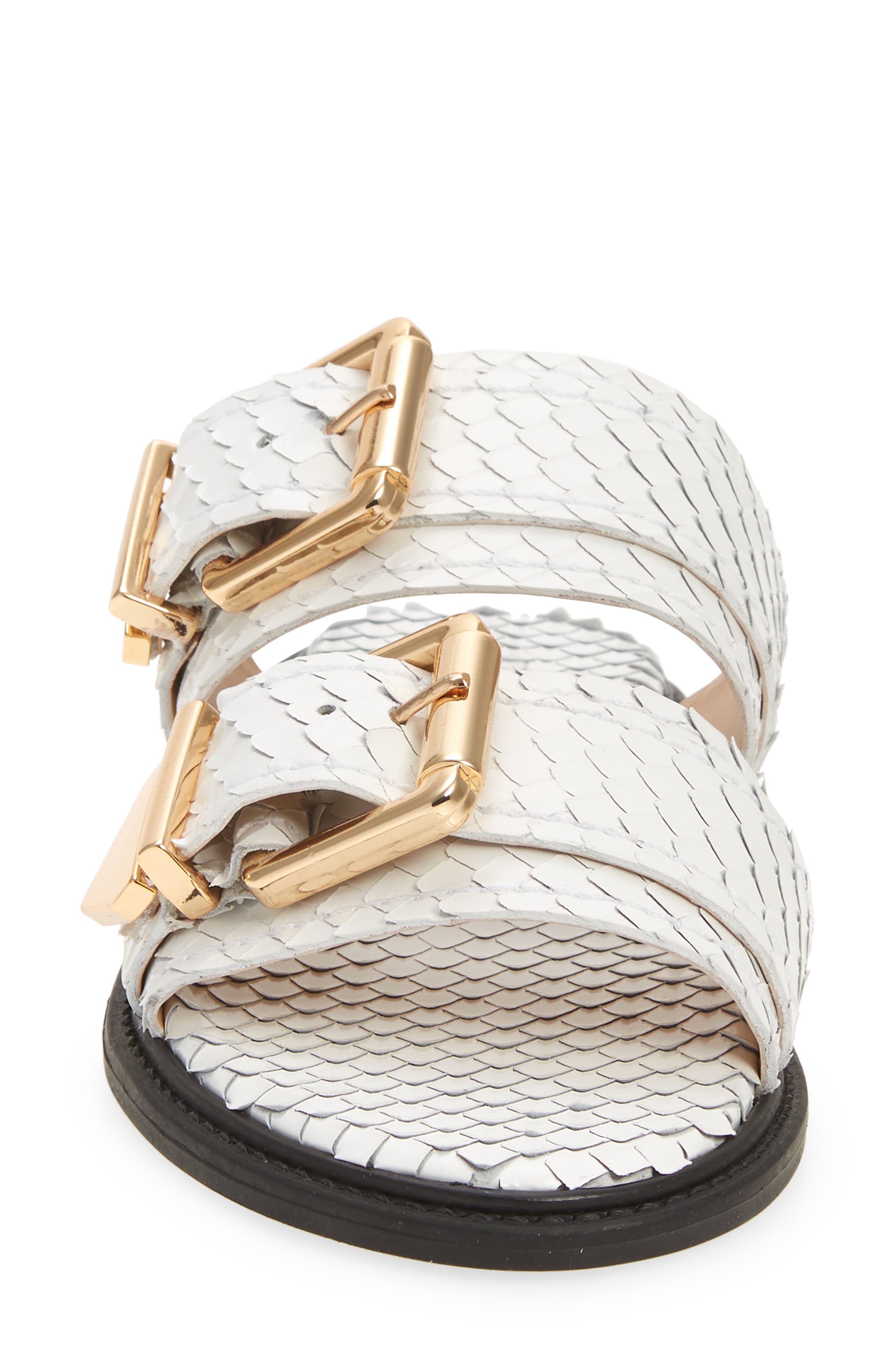 Shina Buckle Slide Sandal, Alternate, color, WHITE