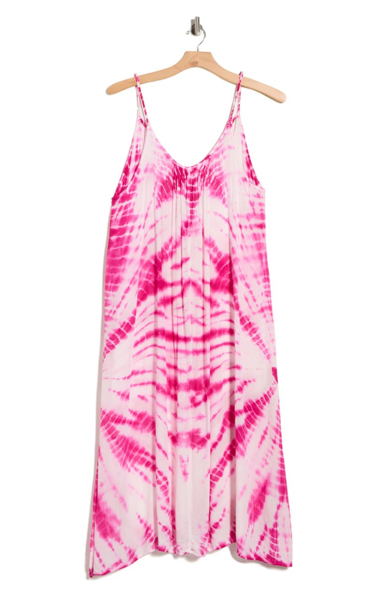 BOHO ME Tie Dye Cover-Up Dress, Main, color, Magenta