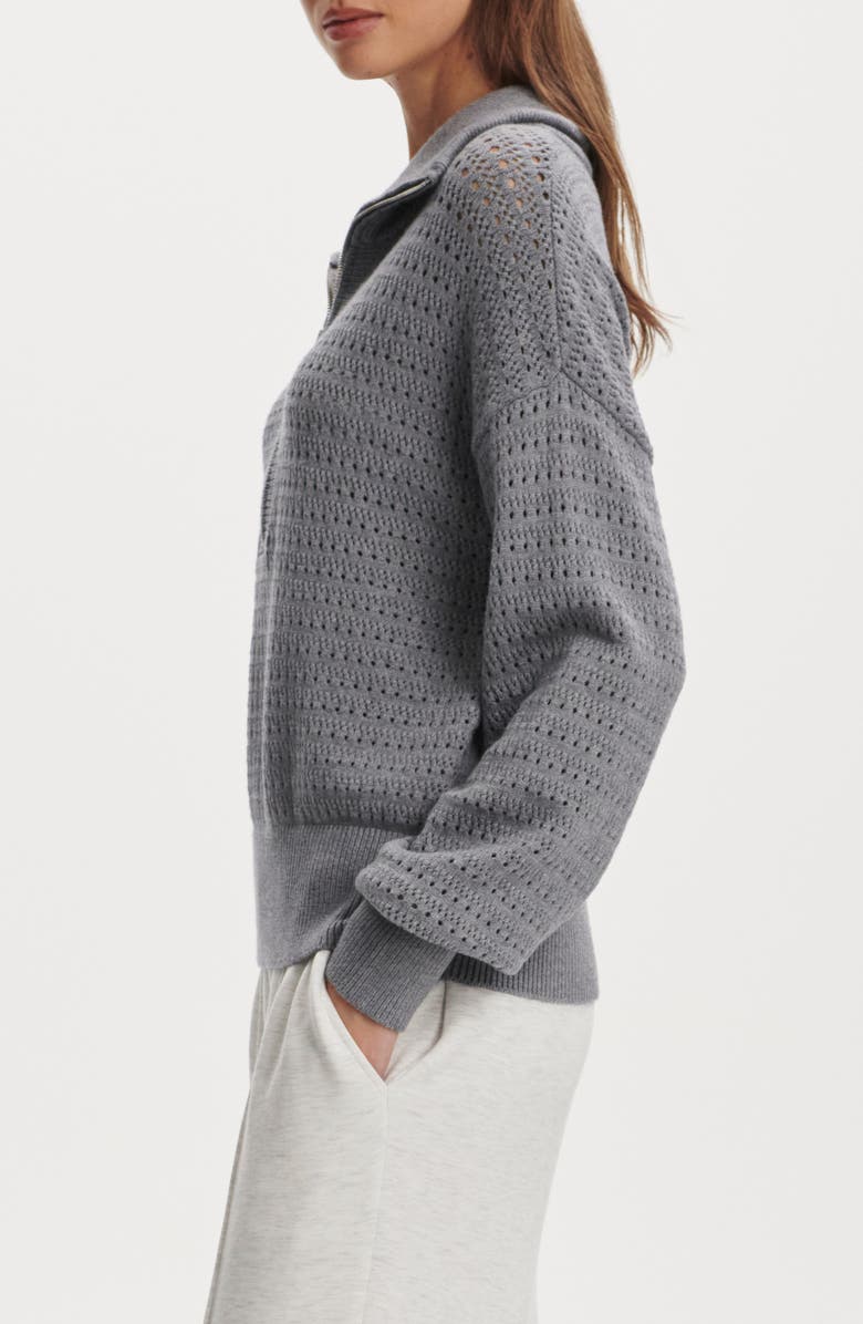 Varley Darla Half Zip Sweater, Alternate, color, Silver Filigree