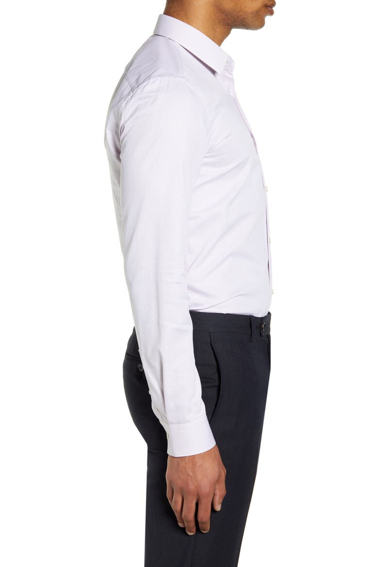 Slim Fit Diamond Dress Shirt, Alternate, color, DARK PINK