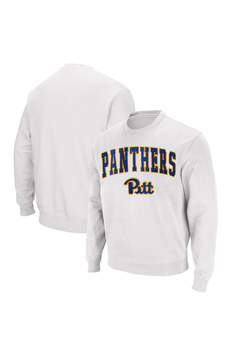 COLOSSEUM Men's Colosseum White Pitt Panthers Arch & Logo Sweatshirt, Main, color, White