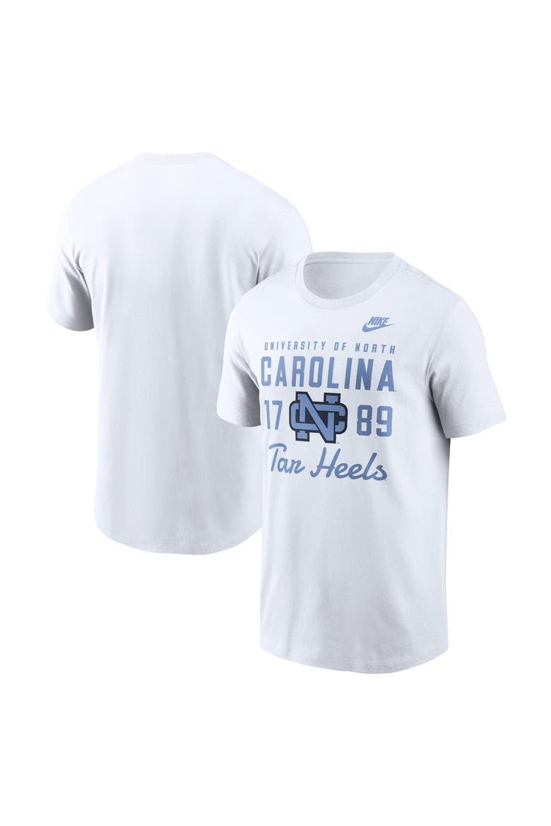 Men's Nike  White North Carolina Tar Heels Legacy Stacked Established T-Shirt, Alternate, color, White