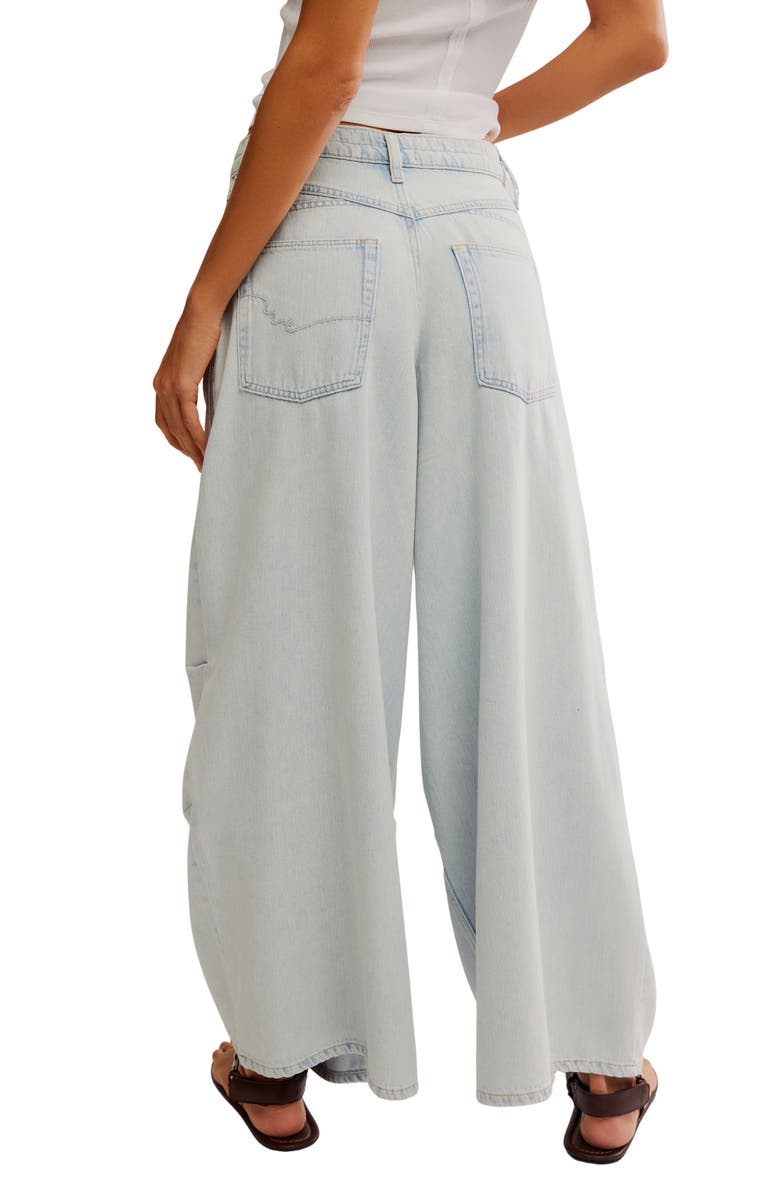 Free People Westward Demi Barrel Leg Jeans, Alternate, color, Fade Into You