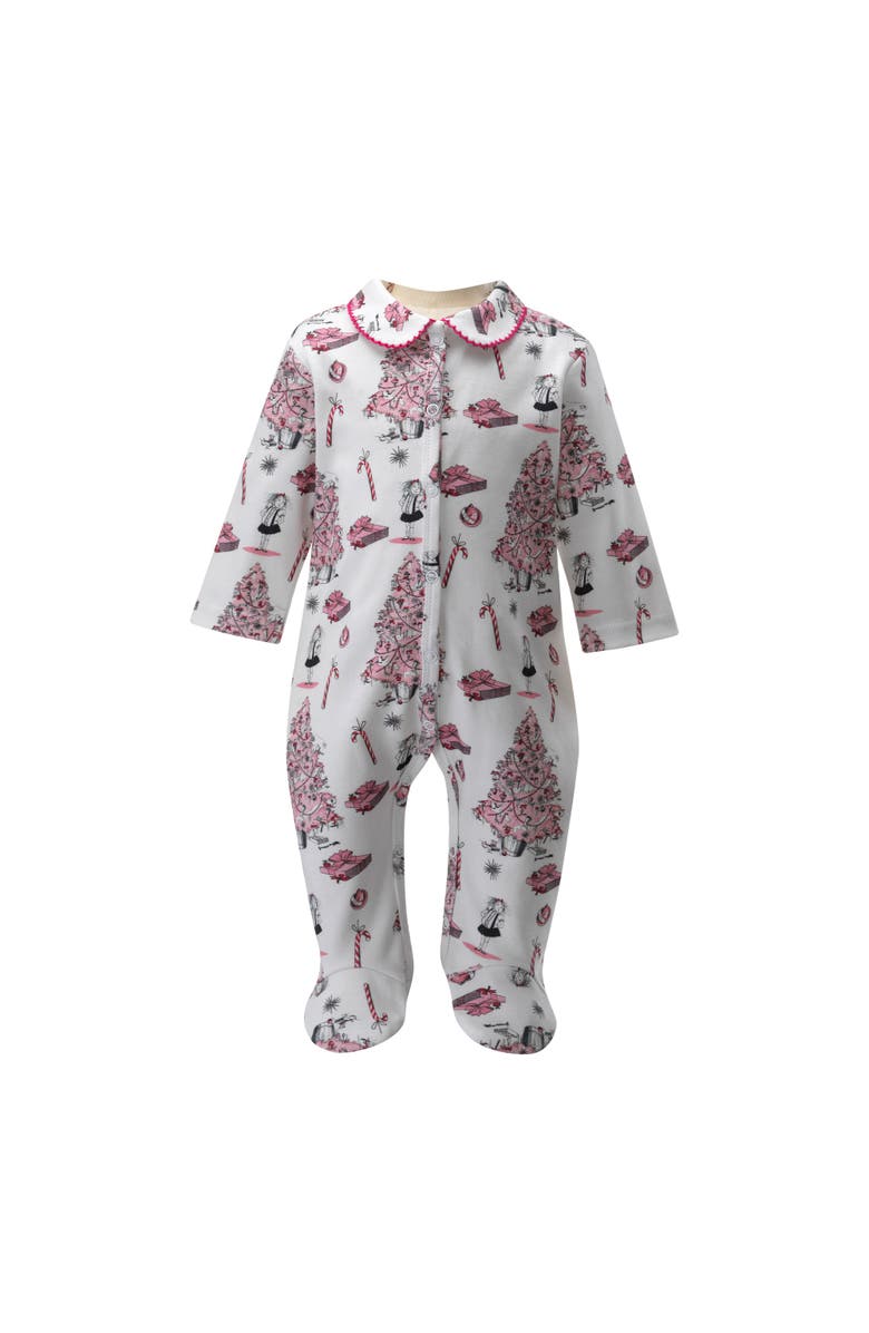 Rachel Riley Eloise Christmas Tree Footie Gift Set, Alternate, color, Pink