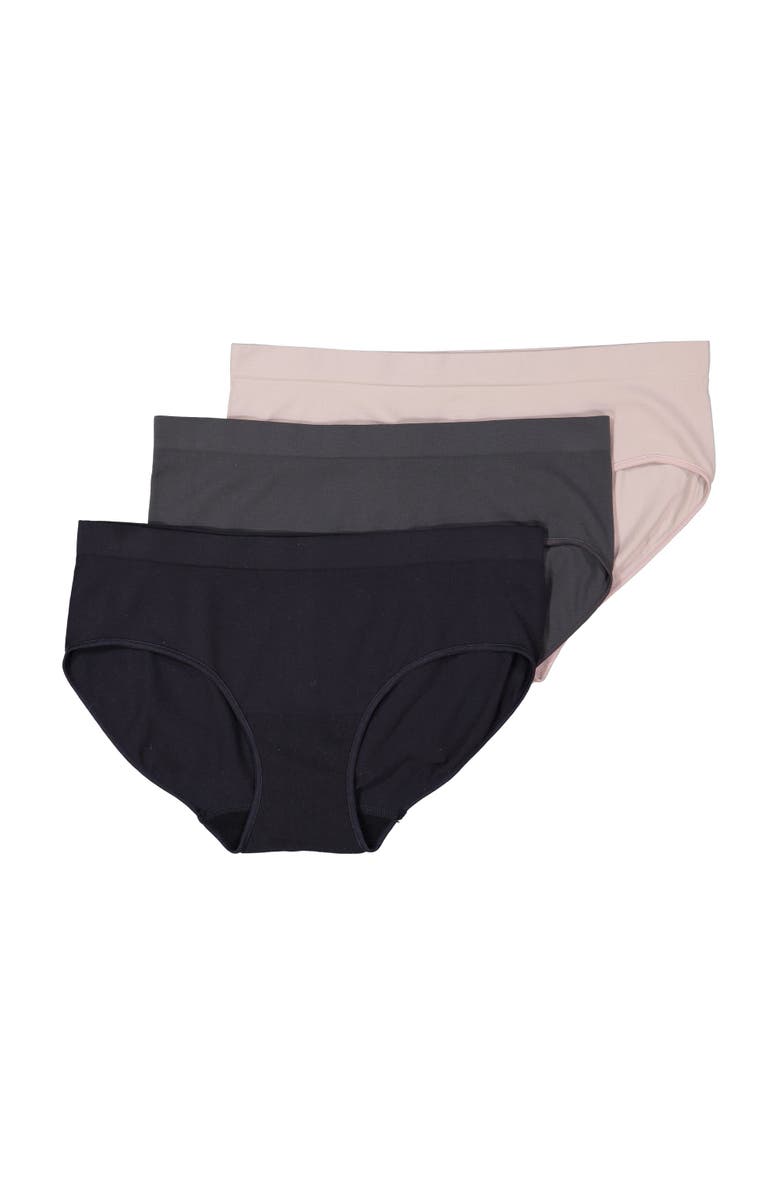 BRABAR Comfy Undies Midi Bikini, Main, color, Black, Asphalt, Mushroom
