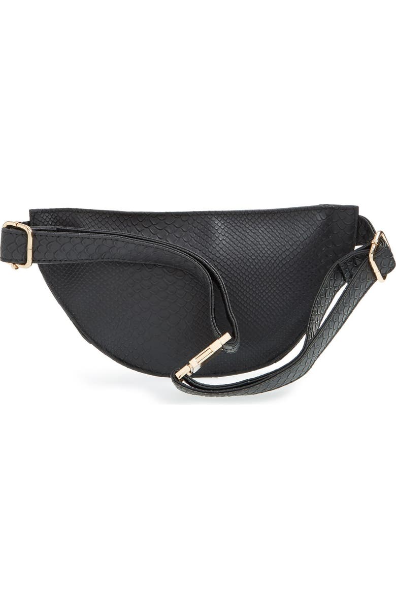 NILA ANTHONY Snake Embossed Belt Bag, Alternate, color,