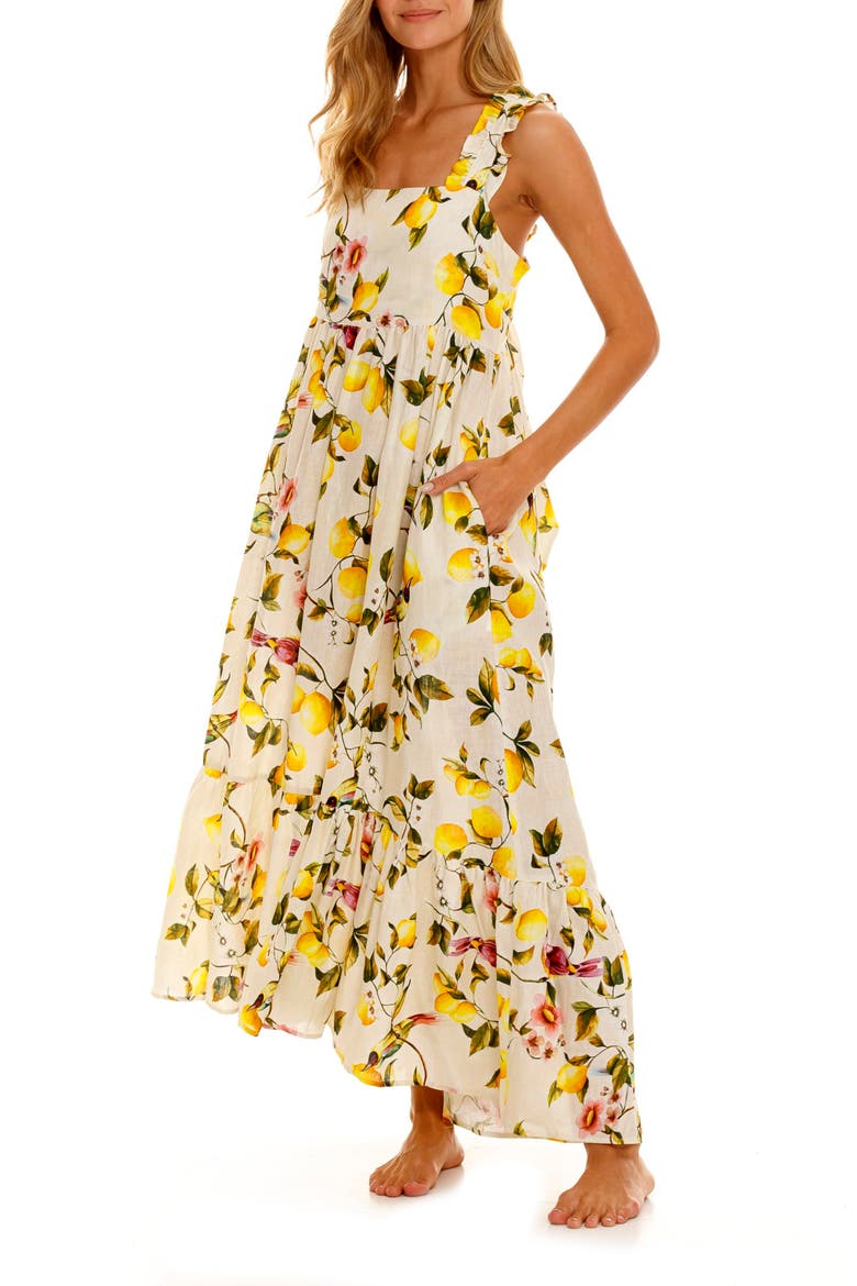 Mika Palermo Linen Nightgown, Alternate, color, YELLOW