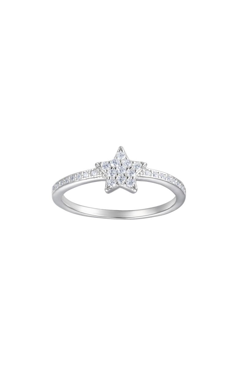 FZN Kids' Cubic Zirconia Pavé Star Ring, Main, color, Silver