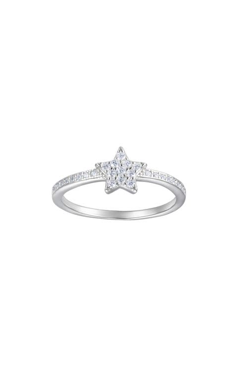 Kids' Cubic Zirconia Pavé Star Ring