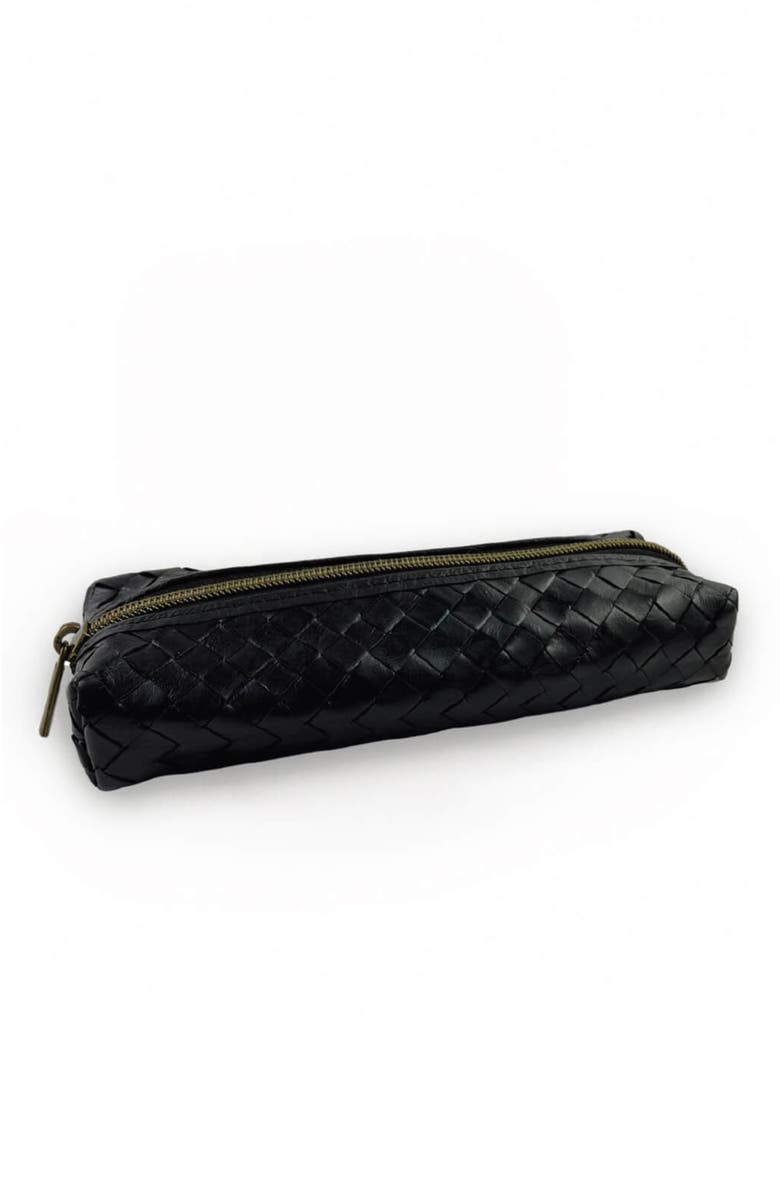 Deux Mains Woven Pencil Case, Main, color, Black