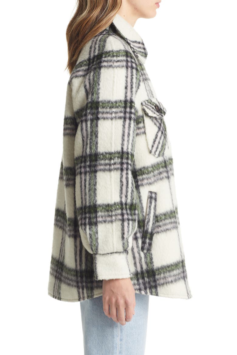 Plaid Zip Front Jacket, Alternate, color, CREAM/ PINK/ OLIVE PLAID