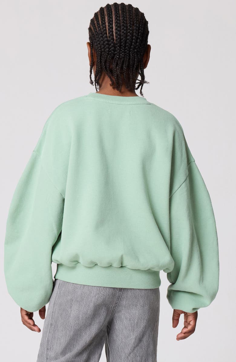 smALLSAINTS by ALLSAINTS Kids' Ruched Sleeve Sweatshirt, Alternate, color, Green