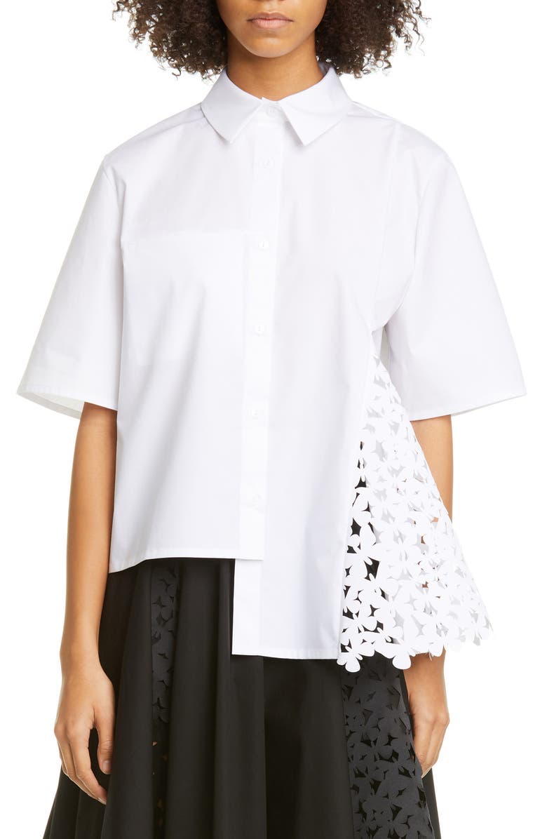 Paskal Atlas Laser Cut Butterfly Stretch Cotton Shirt, Main, color, 