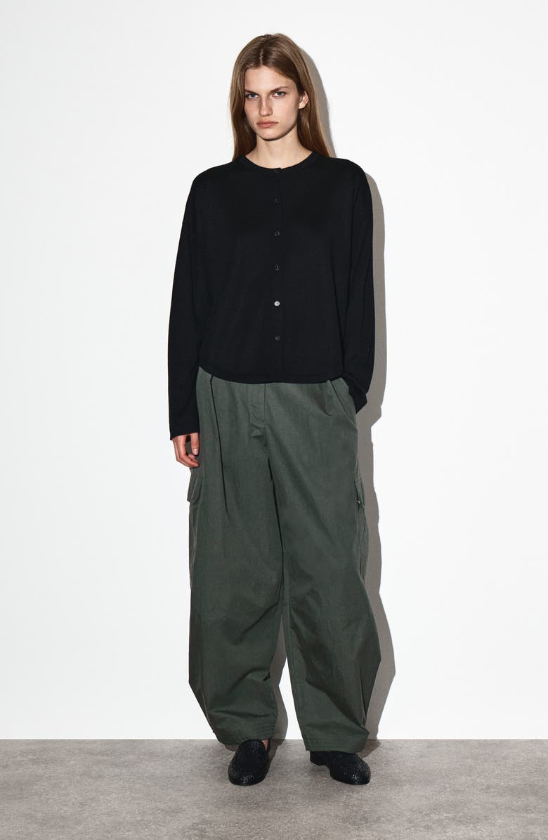 COS Rubble Barrel Leg Cargo Pants, Alternate, color, Green Dark