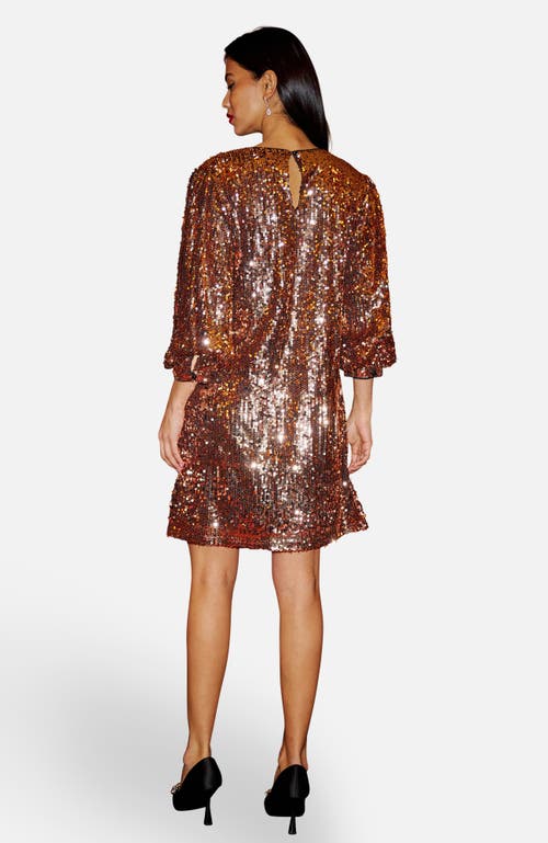 Yumi Balloon Sleeve Sequin Mini Dress In Multi
