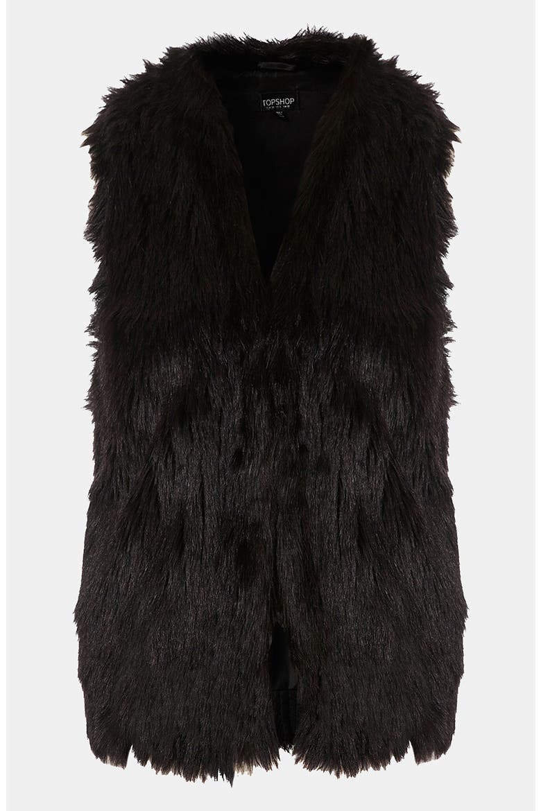 Faux Fur Vest, Main, color, BLACK