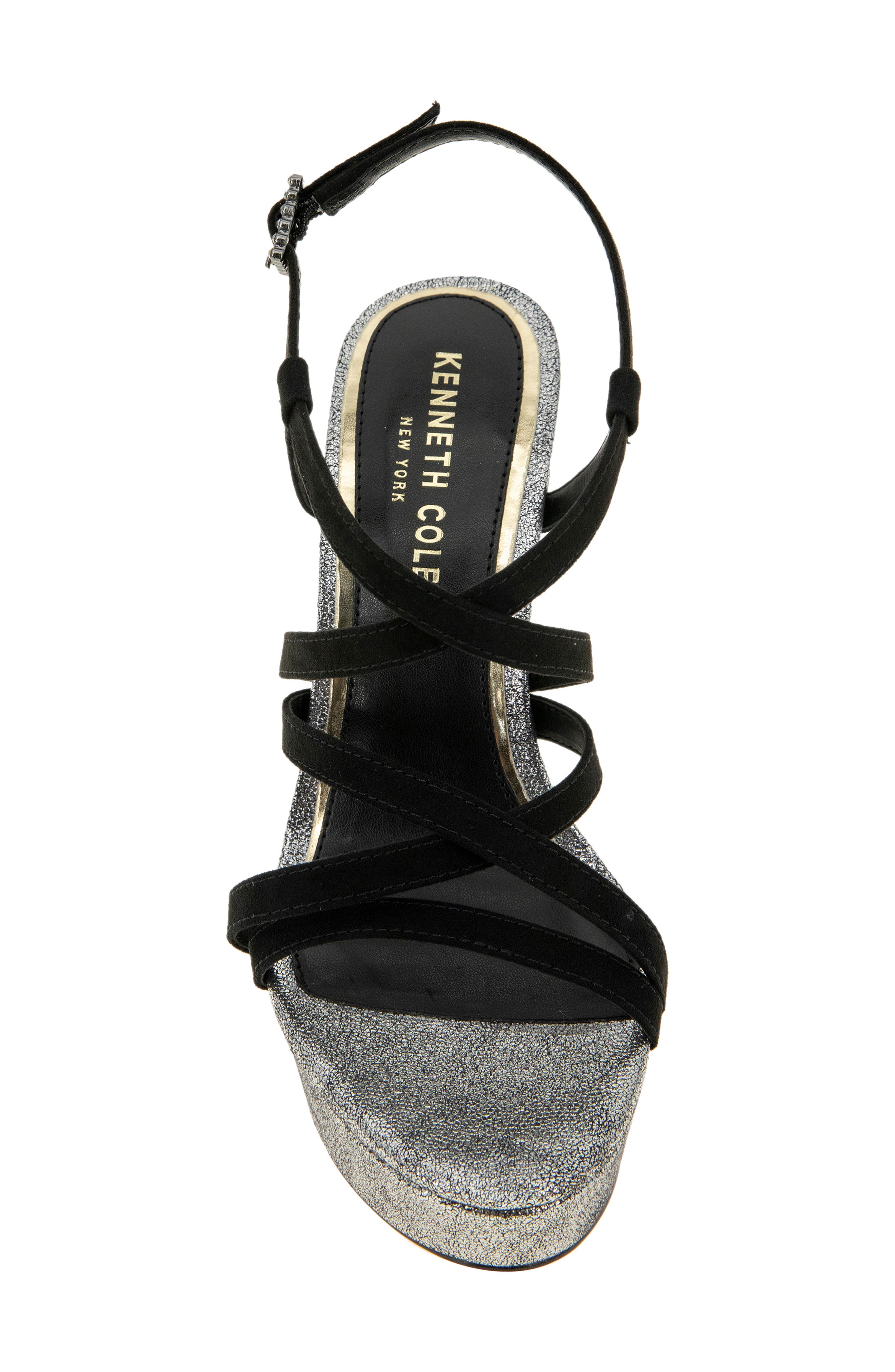 Kenneth Cole Allen Platform Sandal, Alternate, color, Black/Pewter