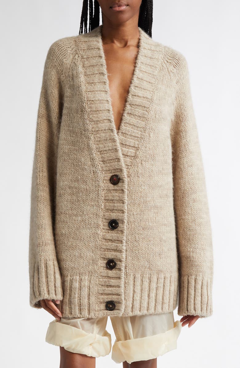 Maison Margiela Alpaca, Cotton & Wool Cardigan, Main, color,