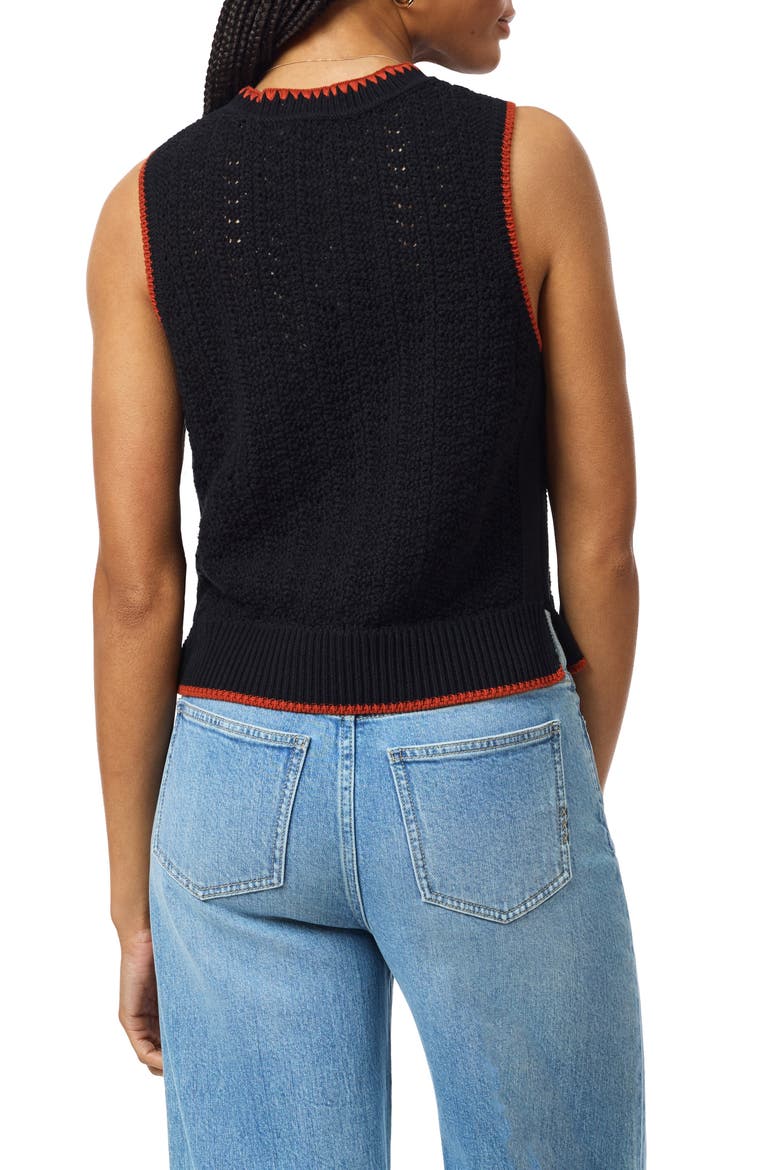 Pointelle Stitch Sweater Tank, Alternate, color, BLACK NIGHT