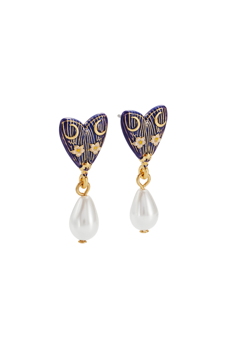 Jasmine Moon Butterfly & Pearl Earrings, Alternate, color, Gold