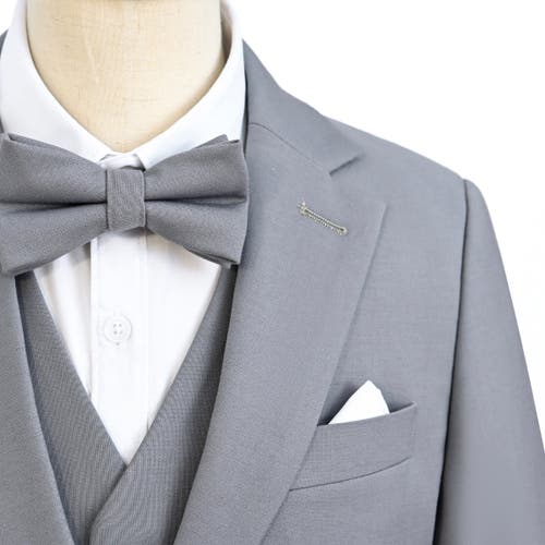 Moustache Peak Lapel Tuxedo Set In Light Gray