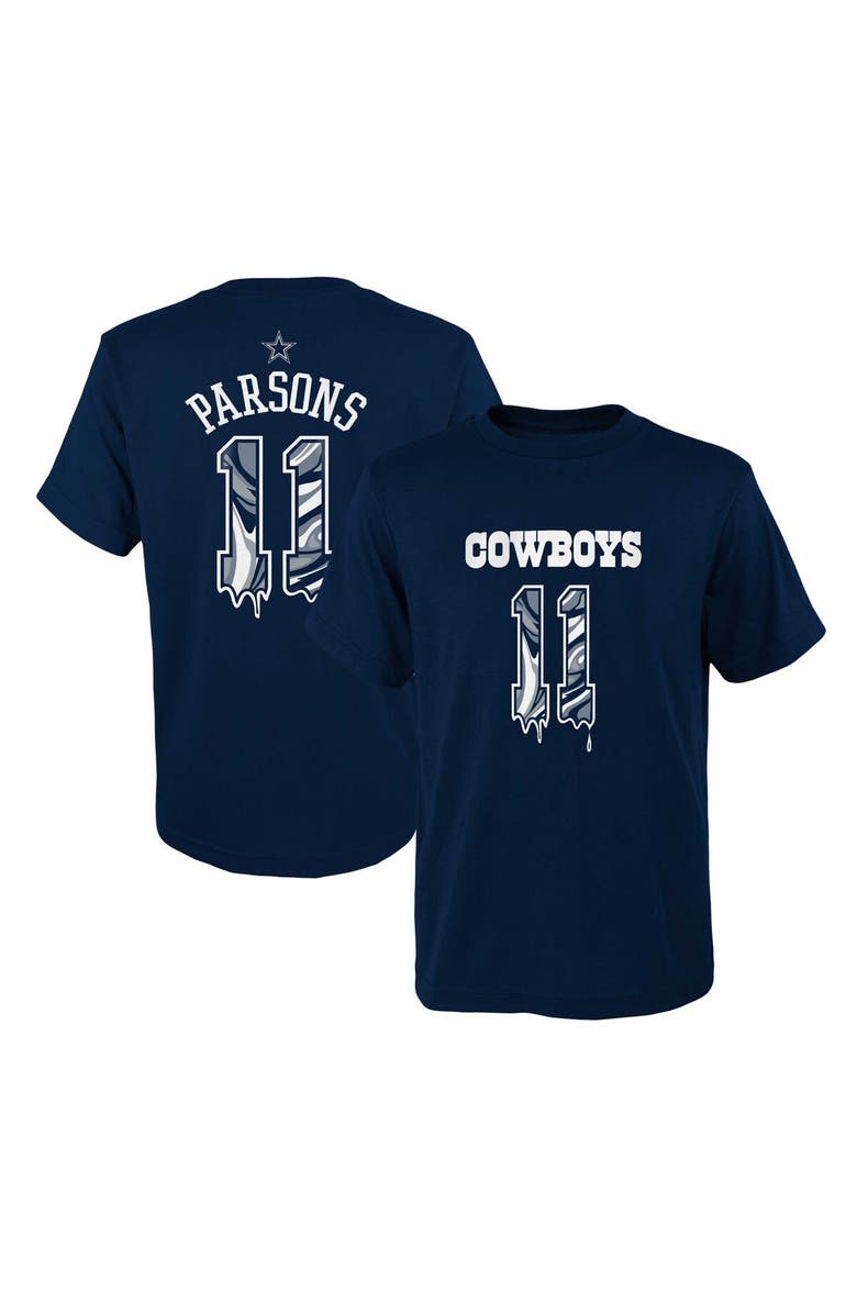 Outerstuff Youth Micah Parsons Navy Dallas Cowboys Mainliner Drip Player Name & Number T-Shirt, Main, color, 