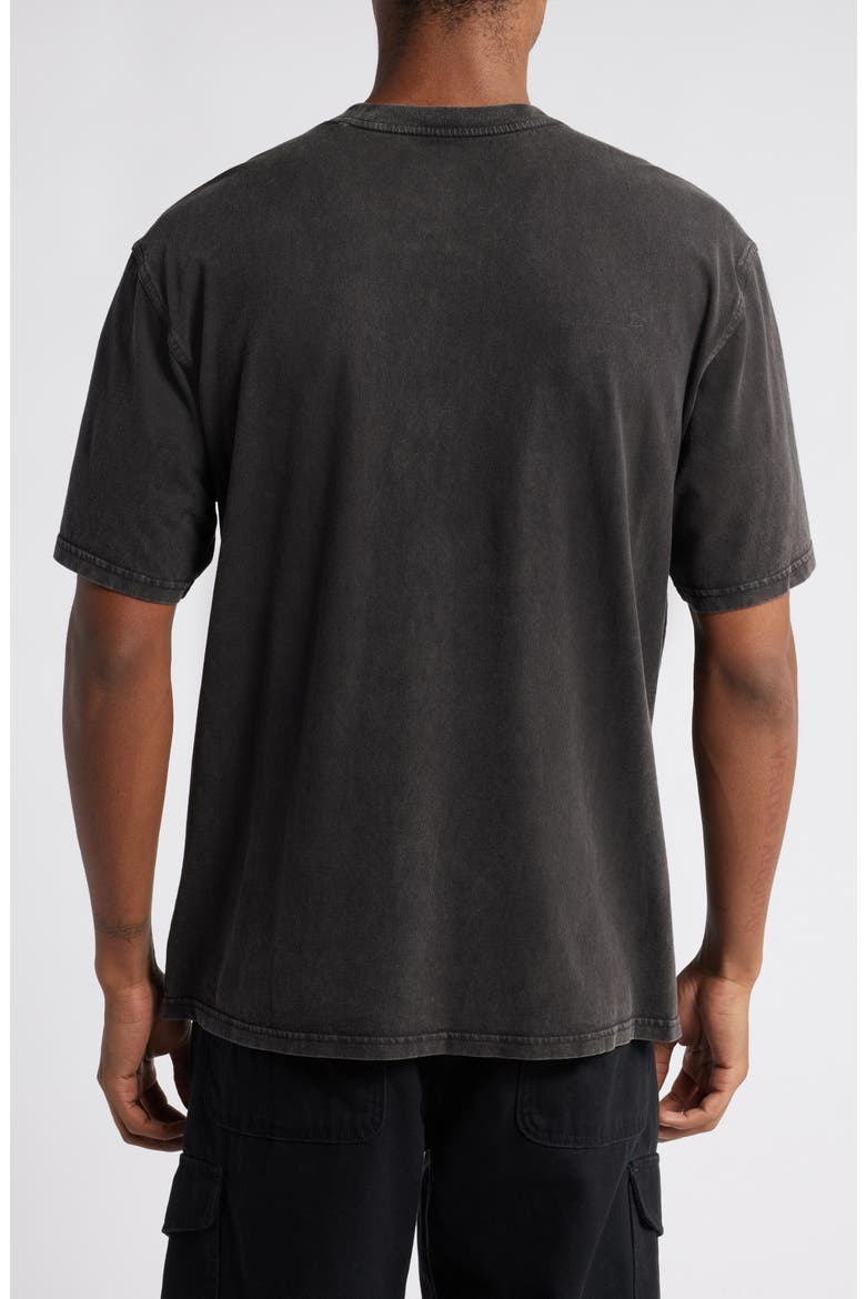 Embroidered Logo T-Shirt, Alternate, color, ACID WASH BLACK