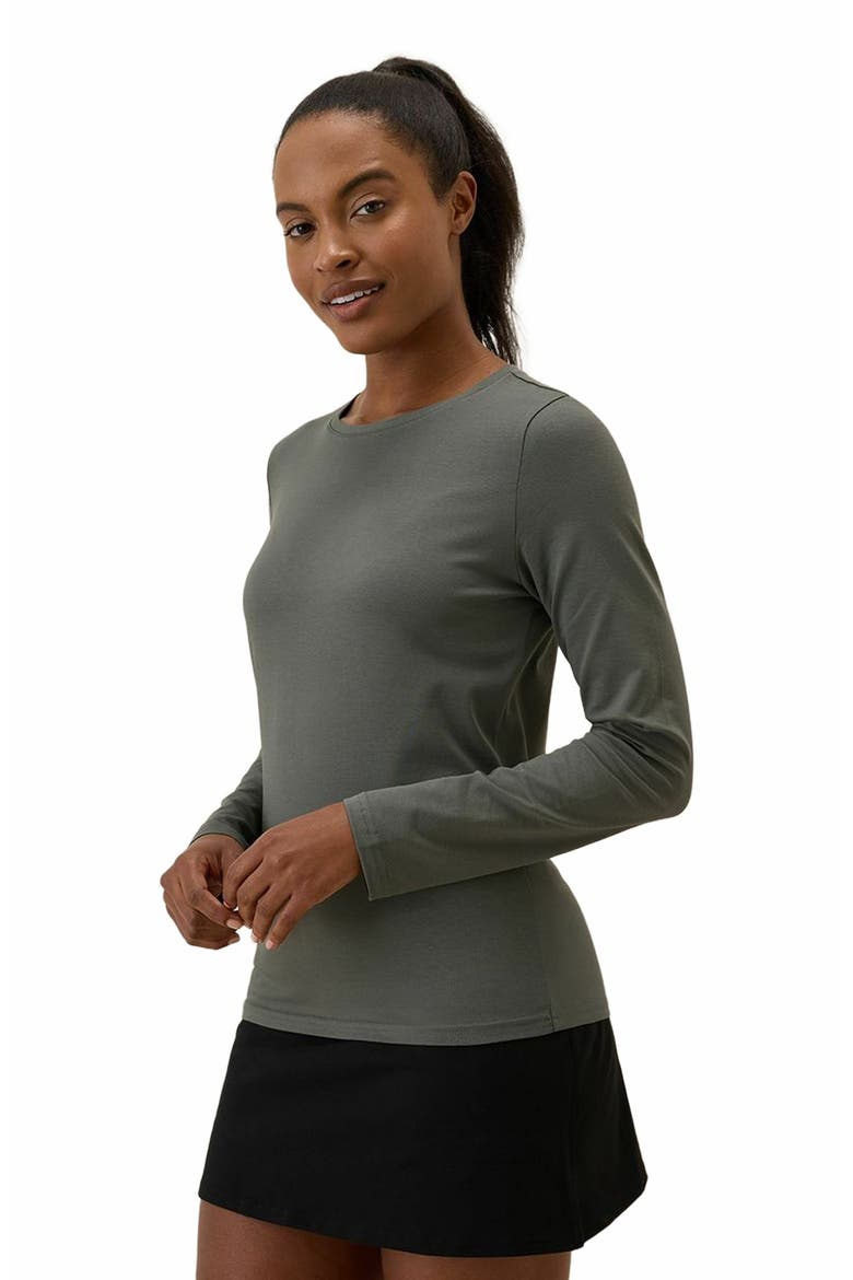 Luxe Stretch Jersey Slim Long Sleeve Tee, Alternate, color, Castor Grey