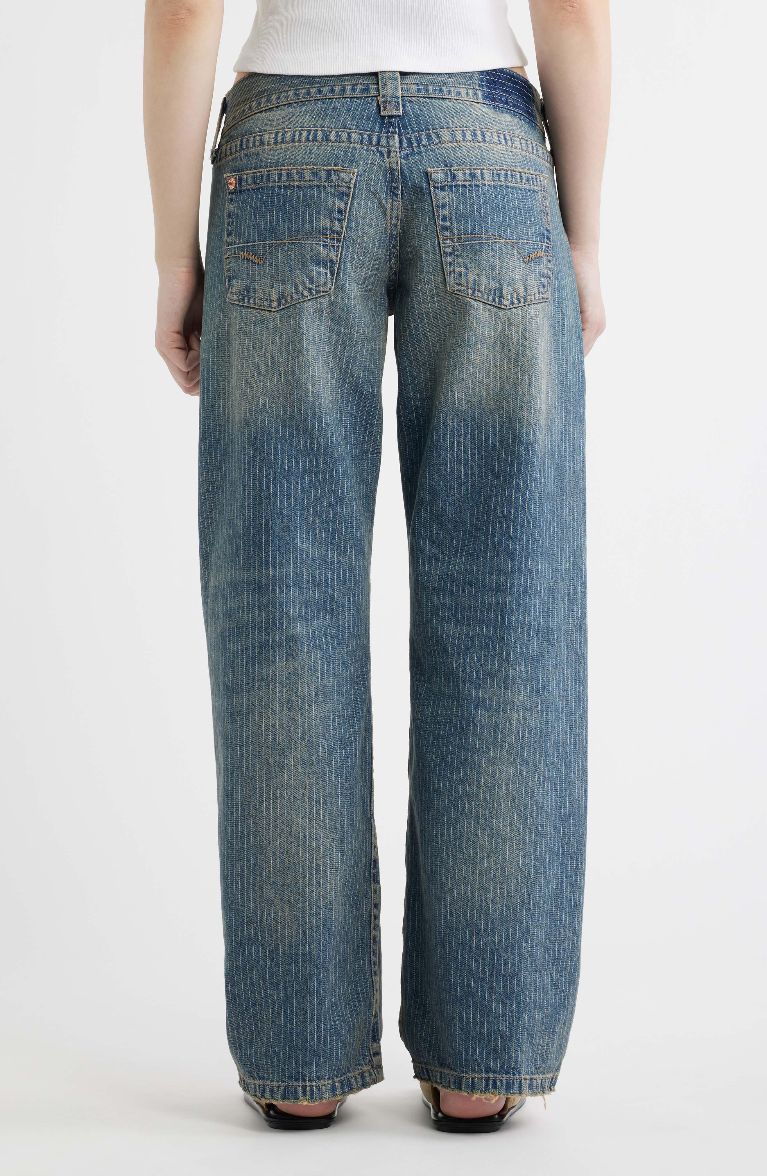 BDG Urban Outfitters Kayla Low-Rise Wide-Leg Pinstripe Jeans (Women ...