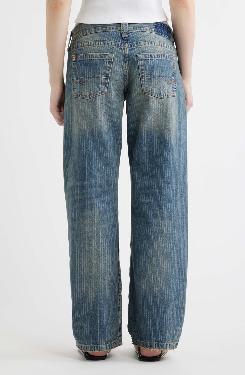 BDG Urban Outfitters Kayla Low-Rise Wide-Leg Pinstripe Jeans, Alternate, color, Blue
