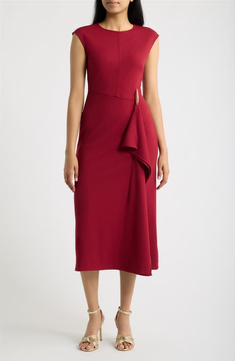Hardware Accent Midi Dress