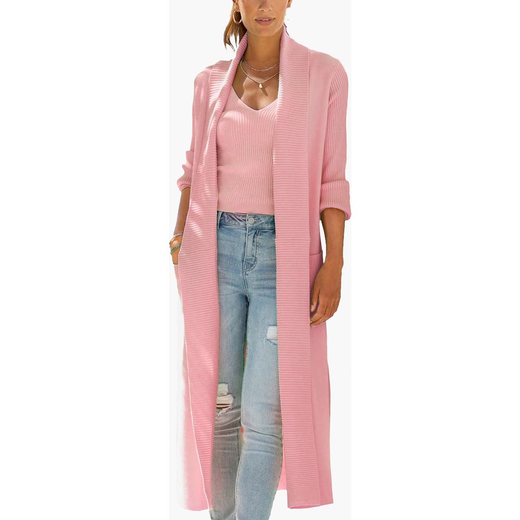 Lascana Long Knit Cardigan In Pink