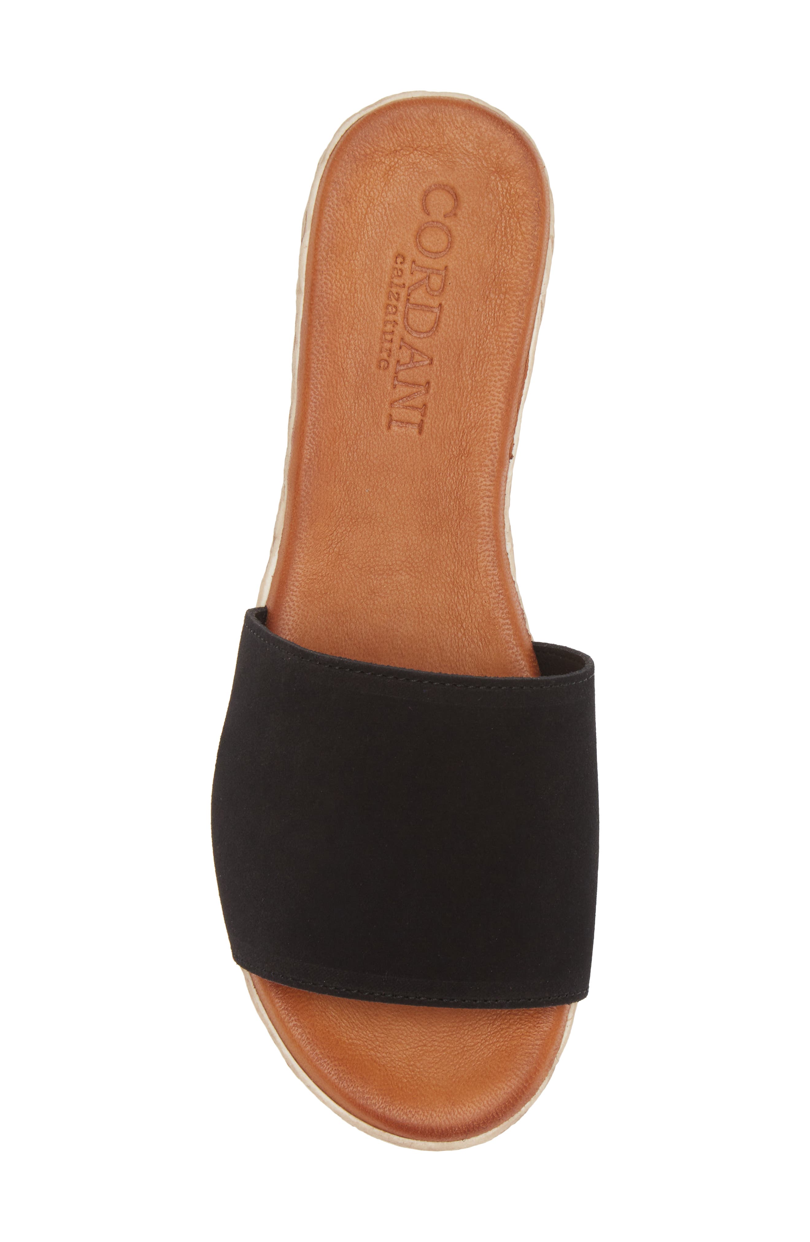 Cordani Bizzy Espadrille Platform Wedge Slide Sandal, Alternate, color, Black Suede