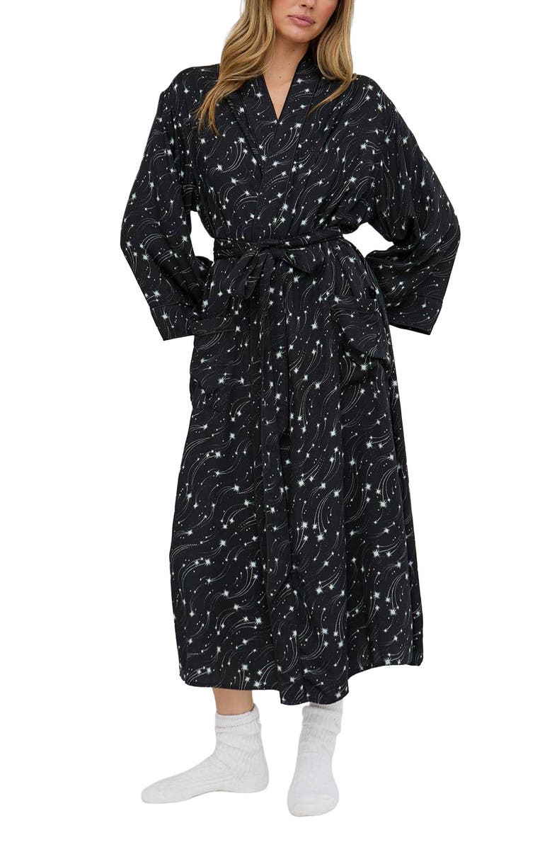 Lily and Lionel London Corina Long Sleeve Robe, Main, color, Shooting Star Print