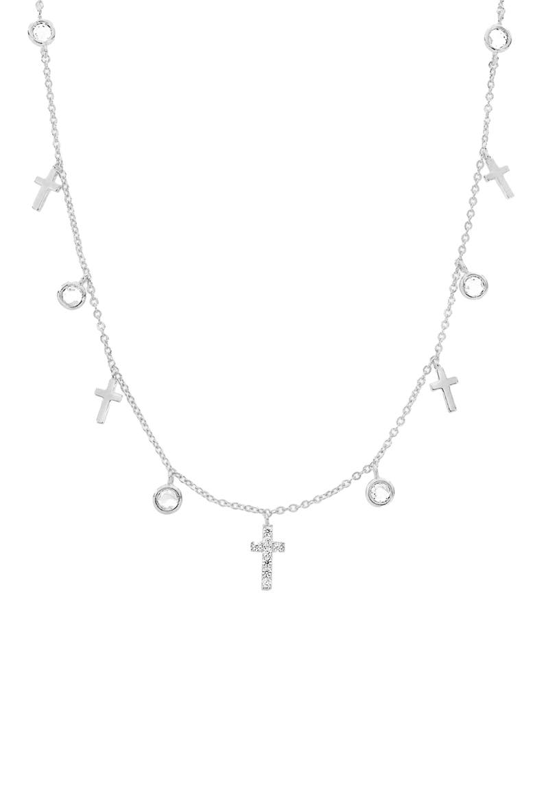 14k Gold Plated Anela Cross Necklace Faith-Inspired Jewelry Daily Wearl, Main, color, Silver