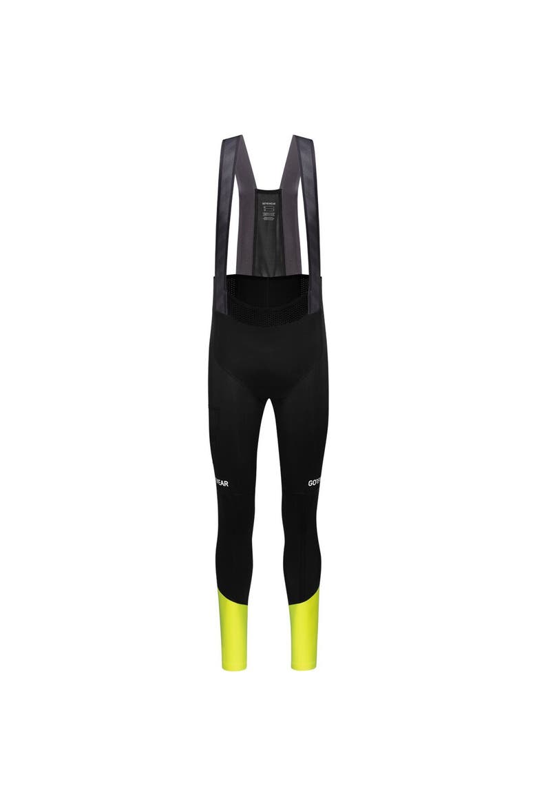 Spinshift Thermo Bib Tights+ - Men's, Main, color, Black/Neon Yellow