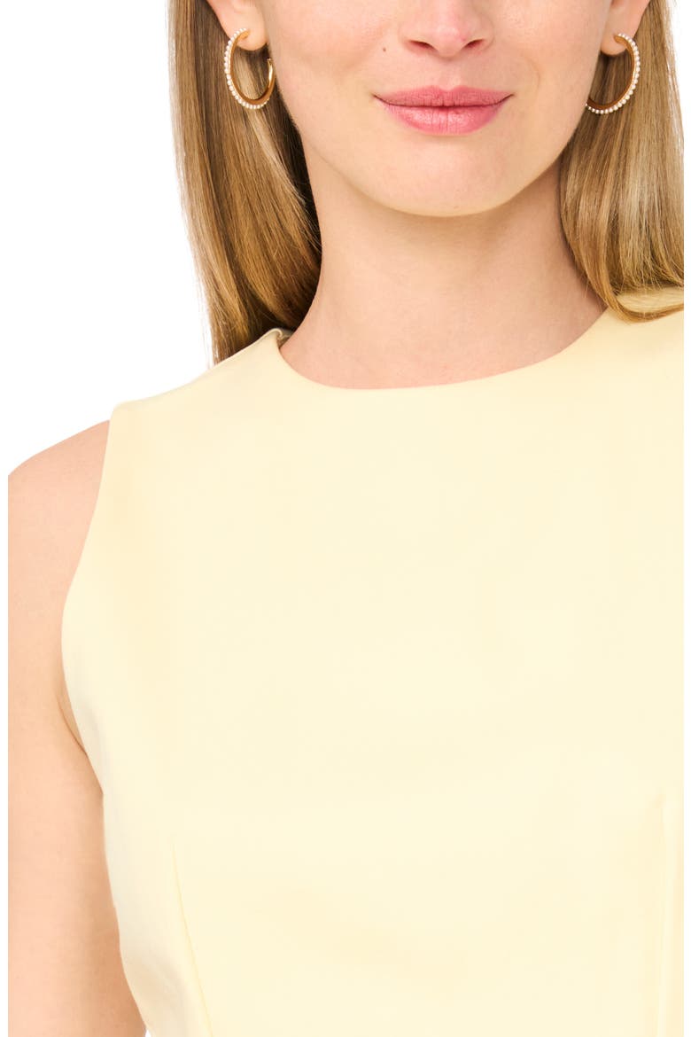 Pleated Ponte Peplum Top, Alternate, color, LEMON CREAM