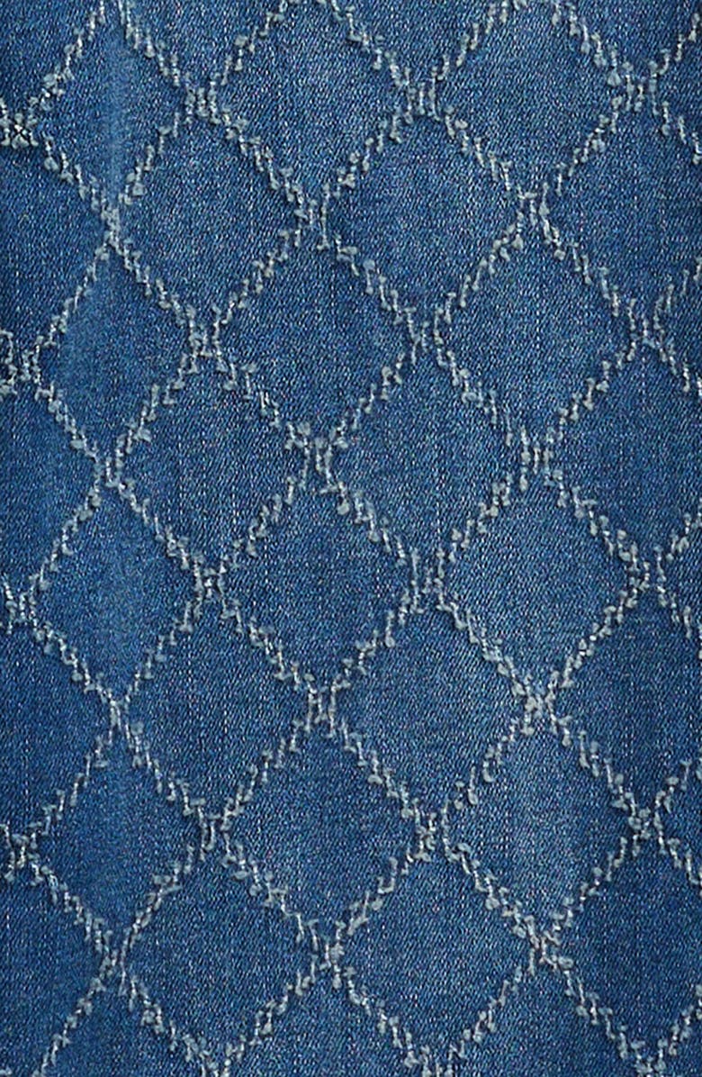 Tractr Kids' Diamond Needle Punch Wide Leg Jeans, Alternate, color, Mid Indigo1