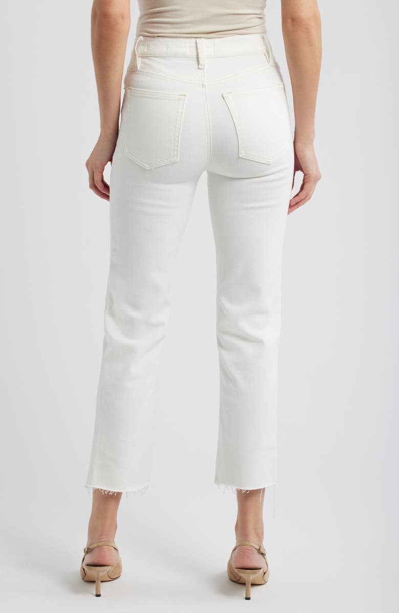 FRAME Le Sleek Raw Hem High Waist Straight Leg Jeans, Alternate, color, Au Natural Clean Raw After