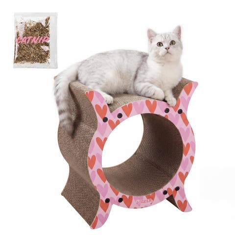 Nyan Modern Cardboard Tunnel Cat Scratcher with Catnip