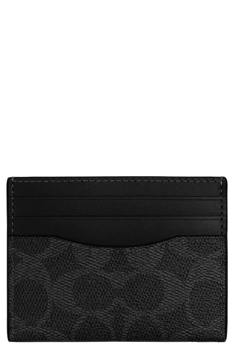COACH Signature Card Case, Main, color, Black Signature