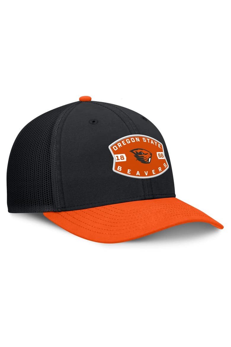 Men's Fanatics Black/Orange Oregon State Beavers Adapt Adjustable Trucker Hat, Alternate, color, Black